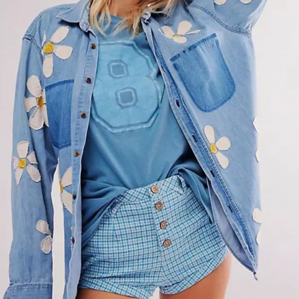 Free People "Checked Out Plaid" Micro Shorts NWOT - Picture 1 of 5